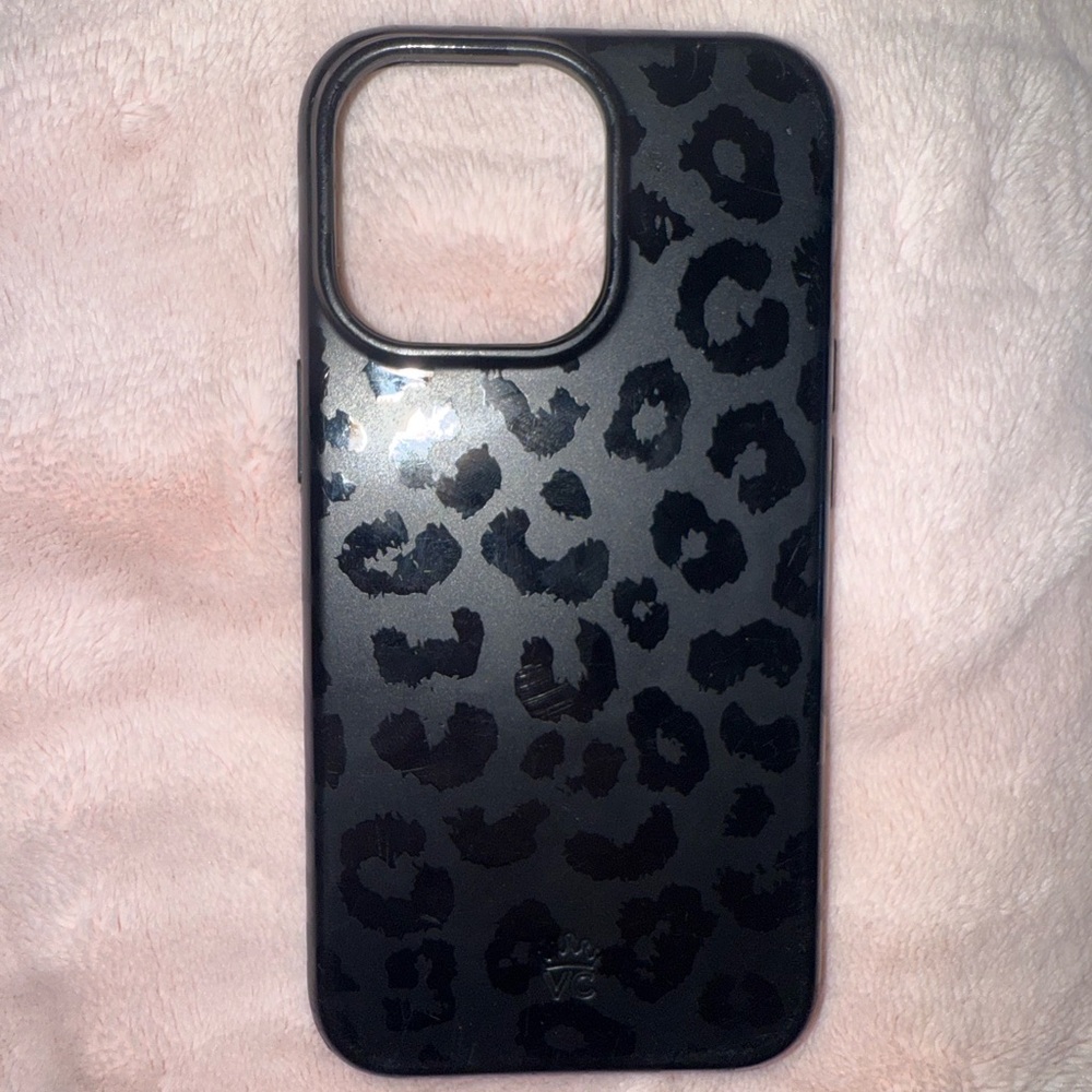 Black Leopard Print iPhone 13 Pro Case